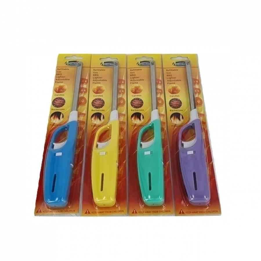 Long Neck BBQ Lighter Refillable Blister Card