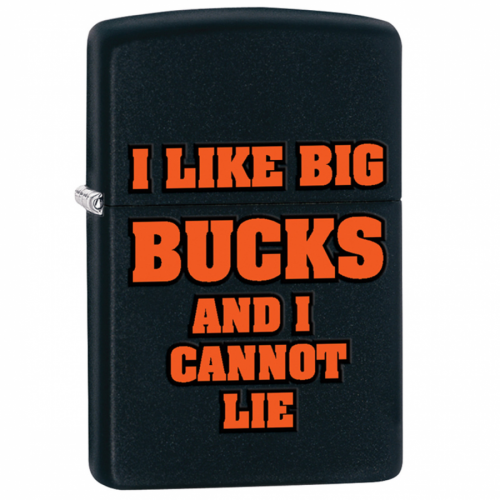 ZIPPO Black Matte I Like Big Bucks 28342