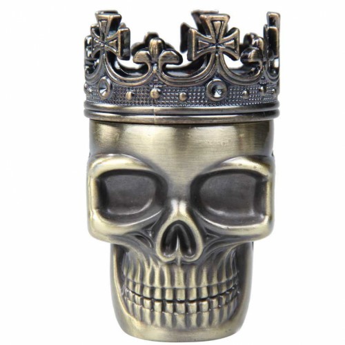 JLJ0237 King Skull Cross Crown Grinder 44mm Bronze