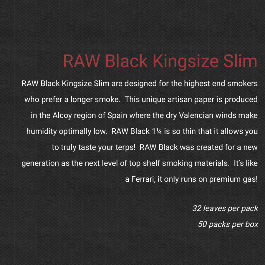Raw Rolling paper（Classic）Black