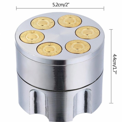 JL J0060 Revolver Bullet Design Metal Herb Grinder 53mm