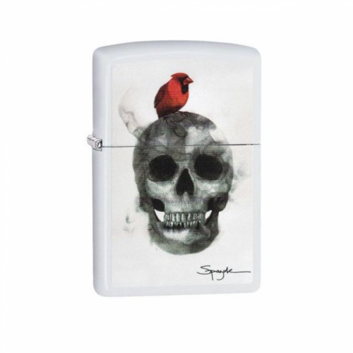 Zippo Lighter Red Robin Skull Spazuk