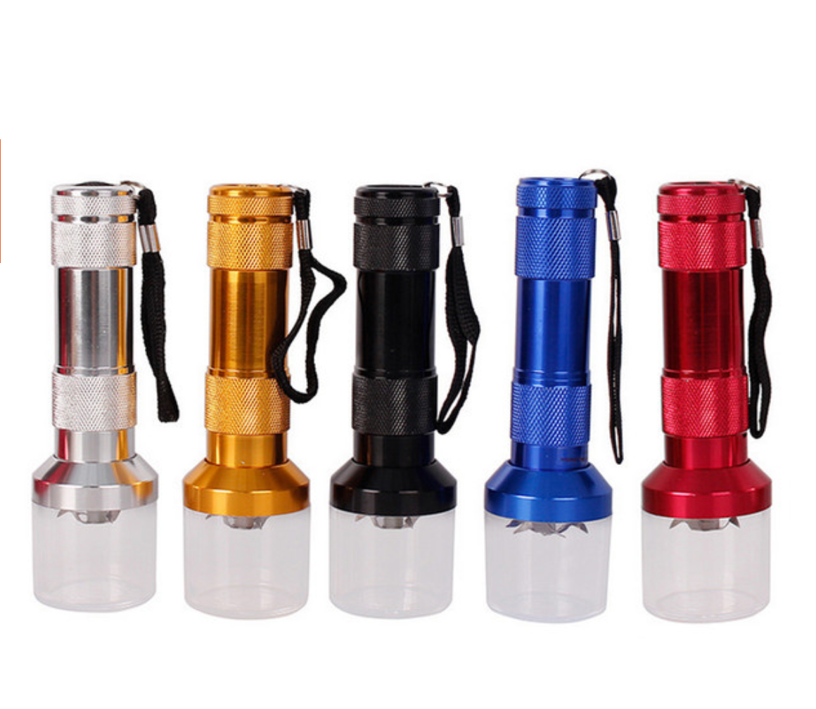 Flashlight Electric Tobacco Herb & Spice Metal Grinder DISCOUNT VAPOR
